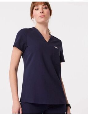 Figs Women's Navy V-Neck Scrub Top